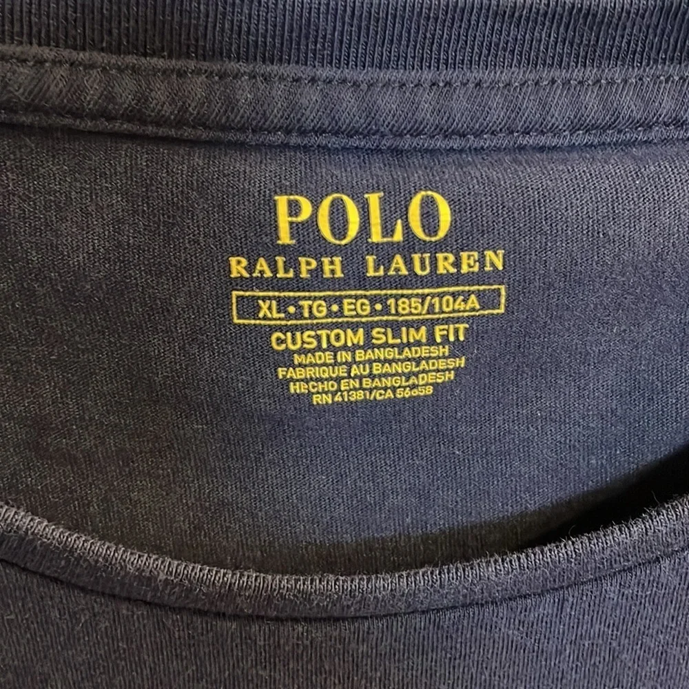 Polo Ralph Lauren custom slim fit extra large navy mens tee short sleeve size XL